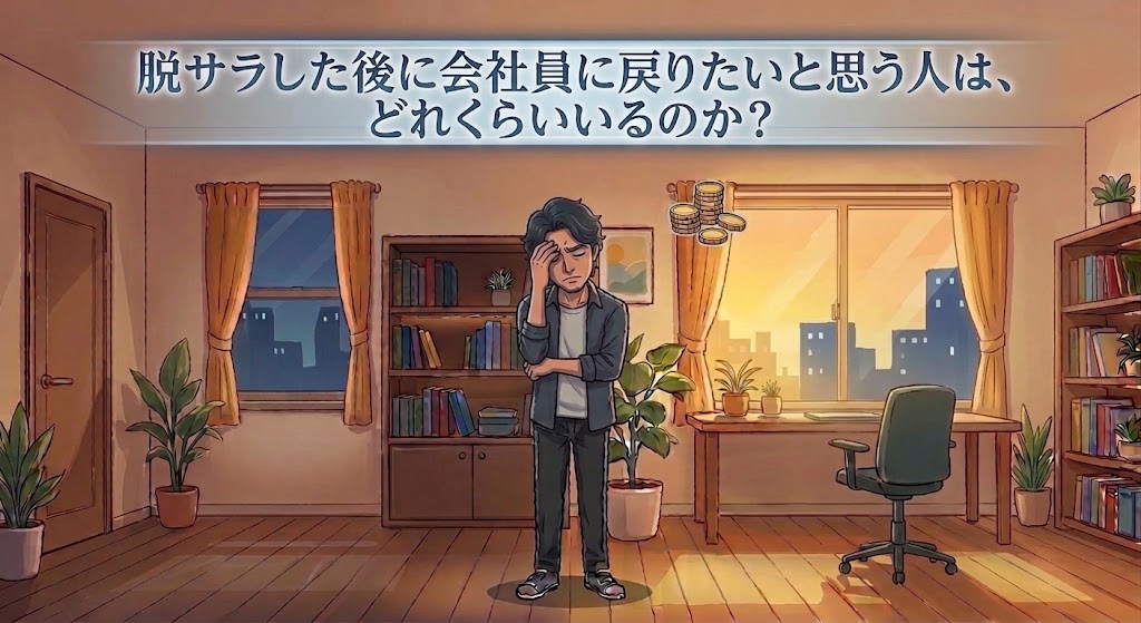 脱サラした後に会社員に戻りたいと思う人は、どれくらいいるのか？　イメージ