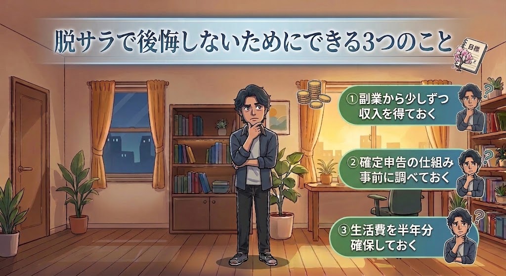 脱サラして後悔しないためにできる3つのこと イメージ