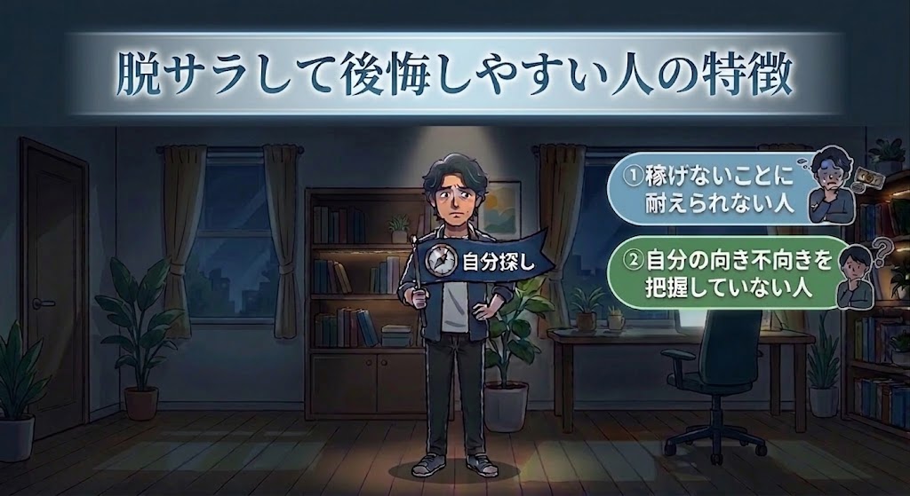 脱サラして後悔しやすい人の特徴 イメージ